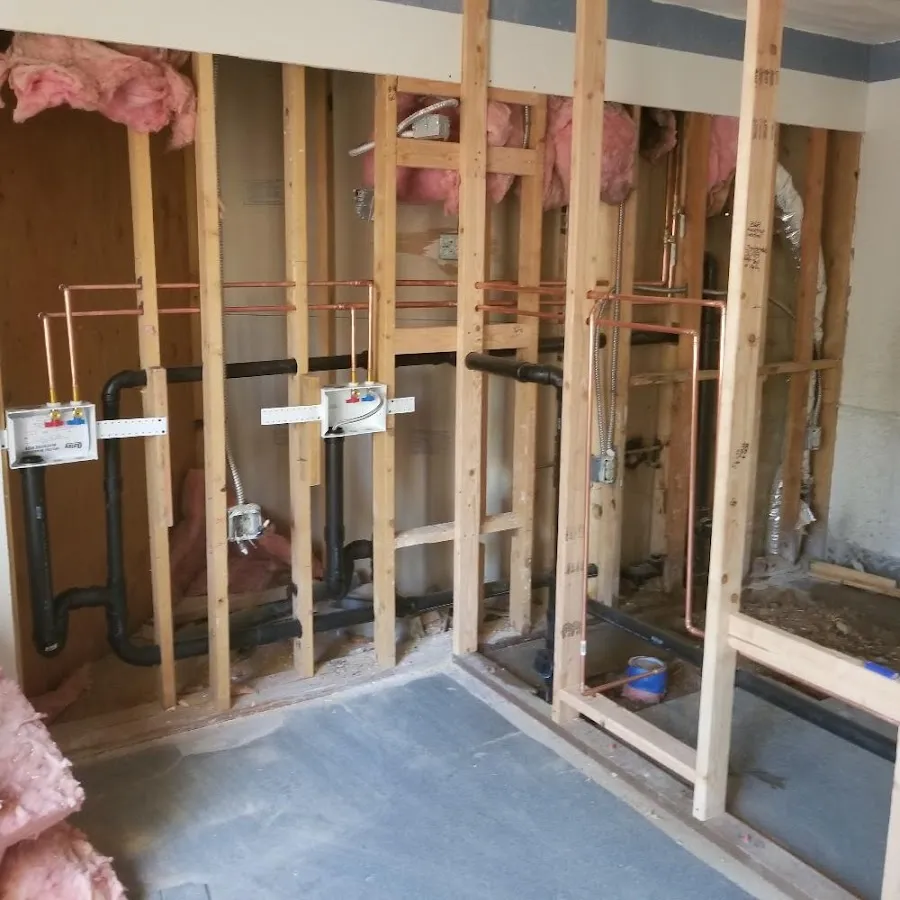 Copper pipe rough-in and plumbing installation in Rochester Hills